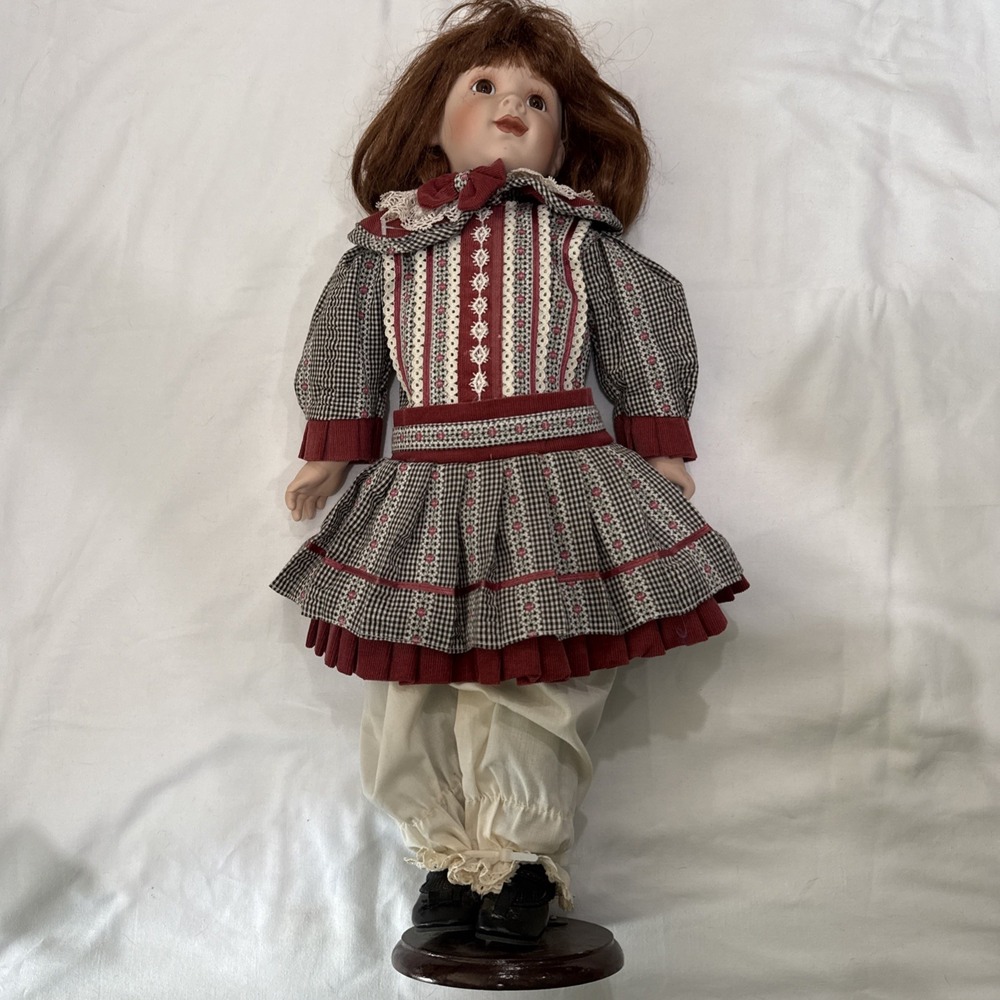 Vintage 1995 Coca-Cola Franklin Heirloom Porcelain Doll Original Clothes